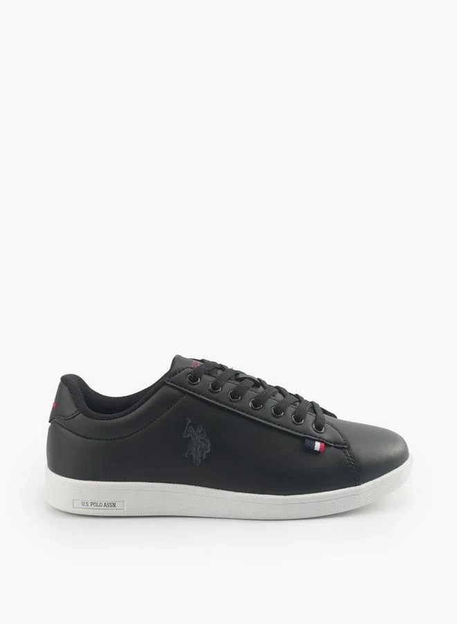 U.S. Polo Assn. BLACK Women Logo Embossed Lace-Up Sneakers for Women | Best Price UAE