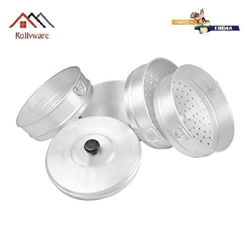 ROLLYWARE Premium Aluminium Momos Maker & Steamer with Handles, Durable 4 Tier Steamer for Cooking, Suitable for Home, Hotels, Restaurant and Business, No 10, Capacity- 8 litres, Silver - Image 4