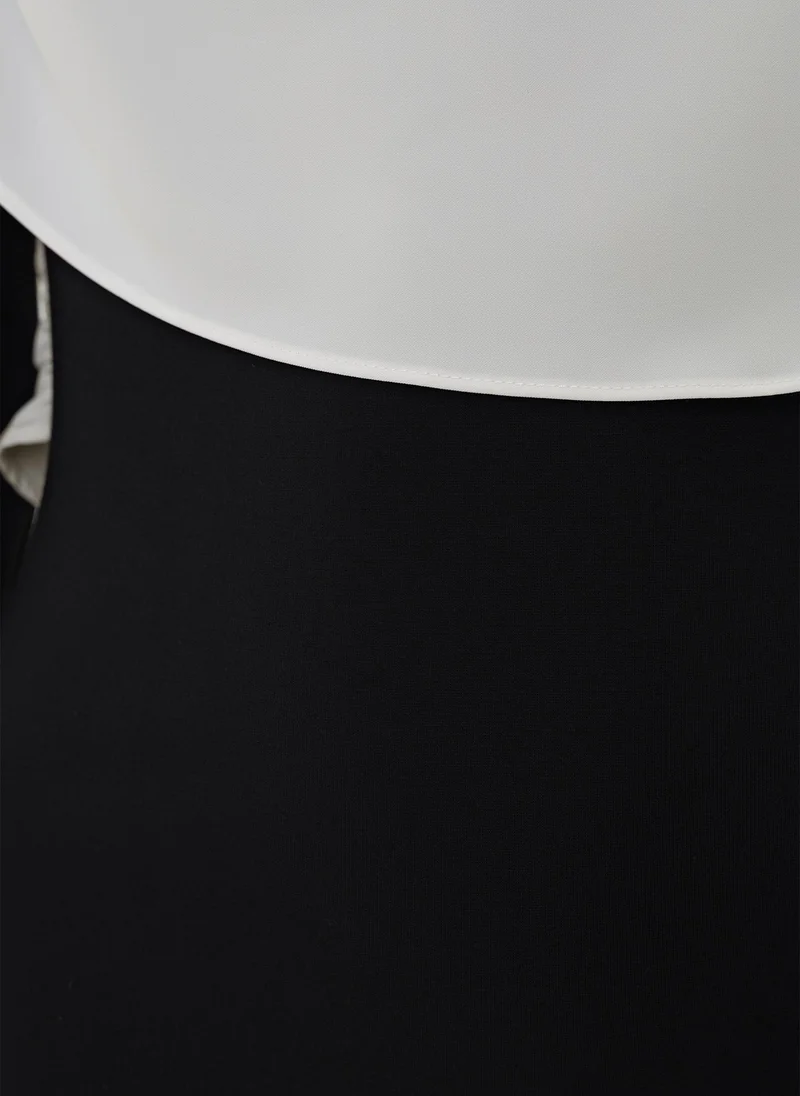 Lichi Maxi dress with contrasting draped shoulders