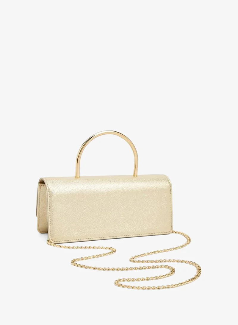 Flora Bella By Shoexpress GOLD Metallic Pu Bag With Detachable Shoulder Strap Ramadan Collection for Women | Best Price UAE