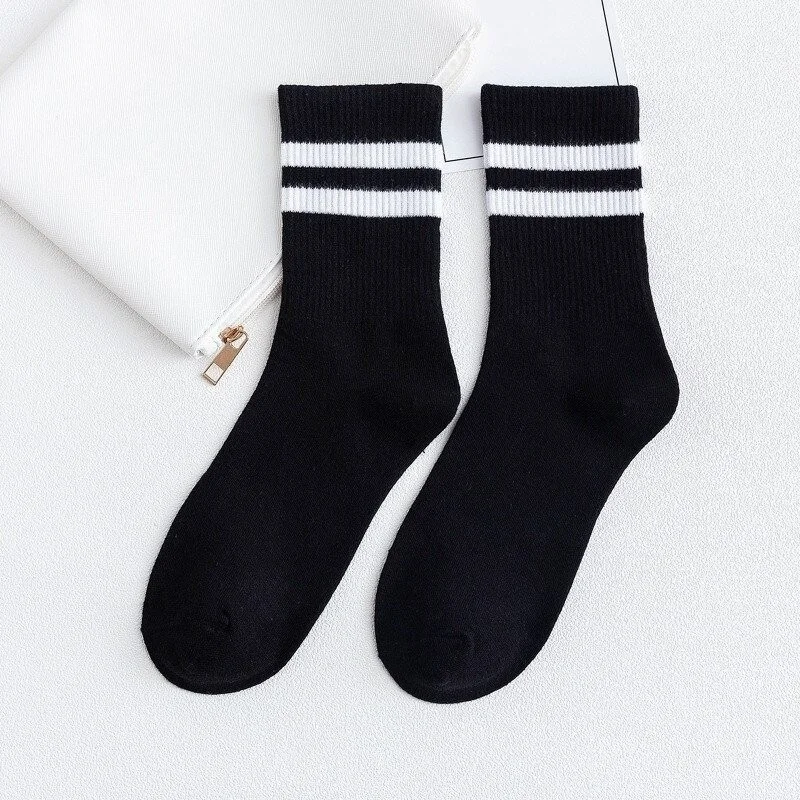 بي جي كي Unisex College Circle + Plain Patterned Socks 4 Pieces