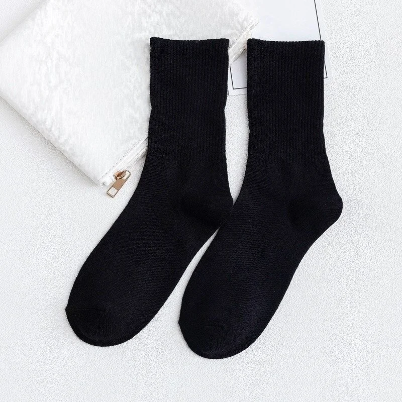 بي جي كي Unisex College Circle + Plain Patterned Socks 4 Pieces