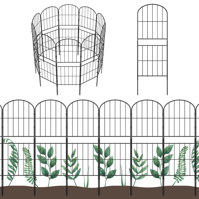 OUSHENG Decorative Garden Fence Fencing 10 Pack, 36in (H) x 10.8ft (L) Rustproof Metal Wire Panel Border Animal Barrier for Dog, Flower Edging for Yard Landscape Patio Outdoor Decor, Arched - Image 1