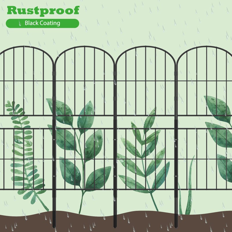 OUSHENG Decorative Garden Fence Fencing 10 Pack, 36in (H) x 10.8ft (L) Rustproof Metal Wire Panel Border Animal Barrier for Dog, Flower Edging for Yard Landscape Patio Outdoor Decor, Arched - Image 4