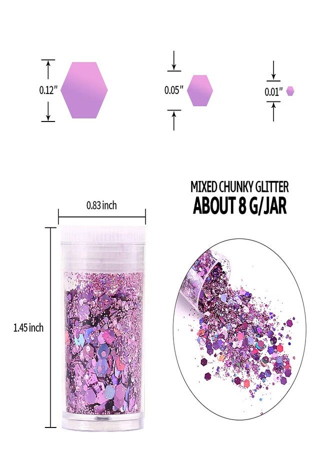 Estanoite Chunky and Fine Glitter Mix, Estanoite 36 Colors Chunky Sequins & Fine Glitter Powder Mix, Cosmetic Makeup Flakes for Face Body Eye Nail Art Resin Epoxy - Image 3