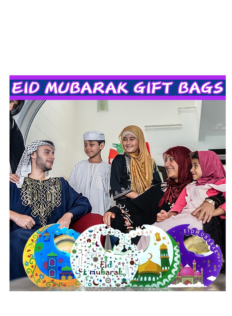 12 Pieces of Blue&Orange  Moon-Shaped Eid Mubarak Gift Candy Box - Image 4