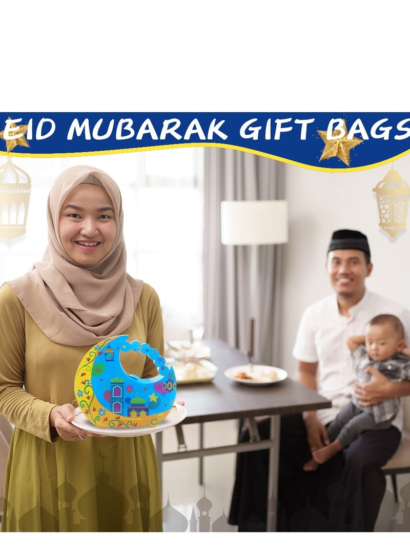 12 Pieces of Blue&Orange  Moon-Shaped Eid Mubarak Gift Candy Box - Image 5