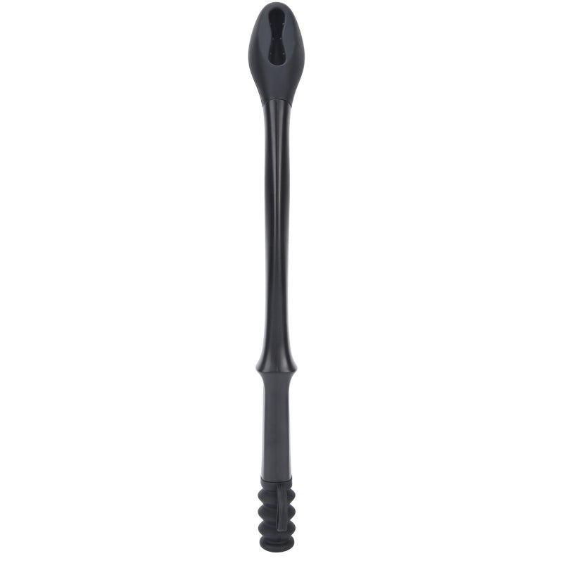 Long Reach Wiping Aid: Black Anti-Skid ABS Handle Soft Silicone Head - No Bend Wiping Self Assist Wiper for Elderly and Disabled Bathroom Hygiene - Image 1