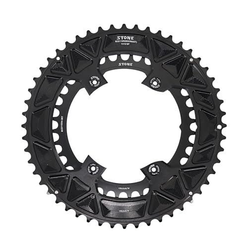 DJC Components DJC Stone 110bcd Round Double Chainring for Shimano 105 R7100 UT R8100 DA R9200 Road Bike 56-42T 55-40T 54-40T 53-39T 52-36T 50-34T 48-33T 46-32T(Round 55-40T) - Image 1