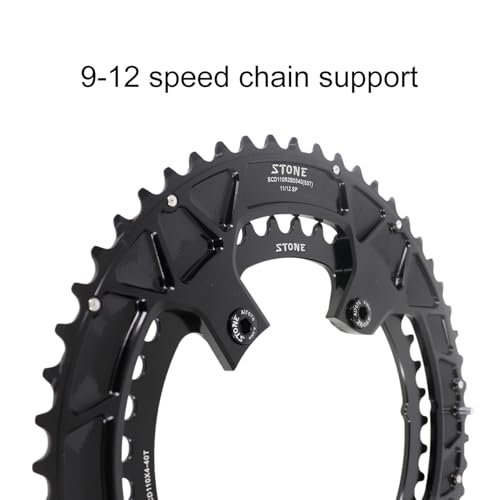 DJC Components DJC Stone 110bcd Round Double Chainring for Shimano 105 R7100 UT R8100 DA R9200 Road Bike 56-42T 55-40T 54-40T 53-39T 52-36T 50-34T 48-33T 46-32T(Round 55-40T) - Image 3