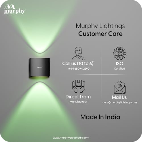Murphy 2W LED Outdoor Wall Light | 2-Way Curved Beam| with–2-Year Warranty | 7+ Auto-Changing Colours IP66 Waterproof Aluminium Body, Pack of 6 - Image 3