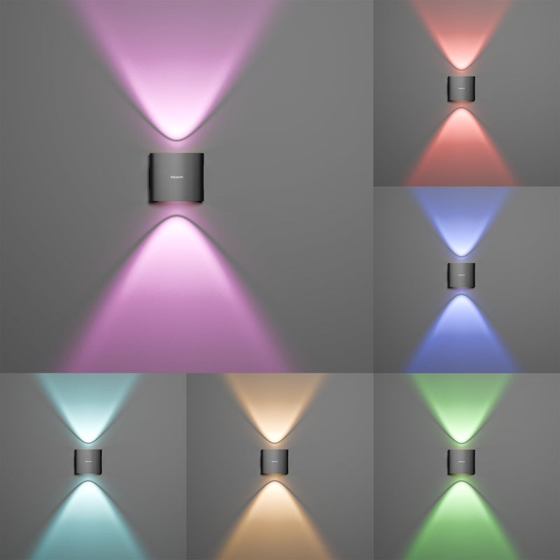 Murphy 2W LED Outdoor Wall Light | 2-Way Curved Beam| with–2-Year Warranty | 7+ Auto-Changing Colours IP66 Waterproof Aluminium Body, Pack of 6 - Image 5