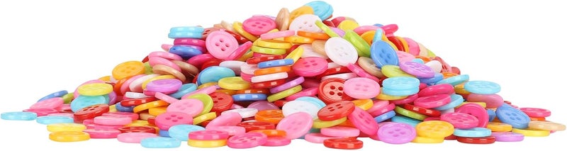 Jelquix 1000Pcs Mixed Color Buttons, Plastic Sewing Manual DIY Clothing Accessories, Smooth Surface Buttons with Versatile Design, Ideal for Arts Crafts, Knitting, Crocheting & - Image 1