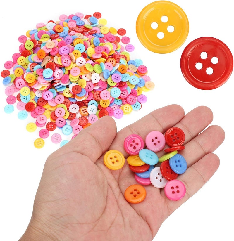 Jelquix 1000Pcs Mixed Color Buttons, Plastic Sewing Manual DIY Clothing Accessories, Smooth Surface Buttons with Versatile Design, Ideal for Arts Crafts, Knitting, Crocheting & - Image 5