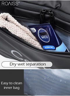 roaiss Large-Capacity Wet And Dry Travel Tote Bag Adjustable Detachable Shoulder Strap Gym Bag Independent Shoe Compartment Duffel Bag.  - Image 5
