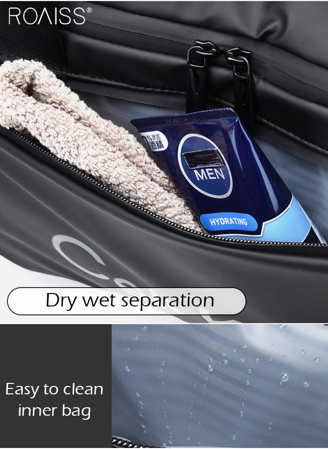 roaiss Large-Capacity Wet And Dry Travel Tote Bag Adjustable Detachable Shoulder Strap Gym Bag Independent Shoe Compartment Duffel Bag.  - Image 5