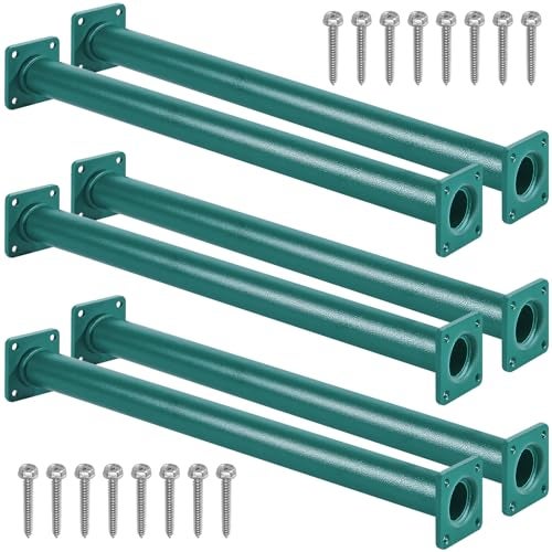 Purife Set of 6 Monkey Bars for Backyard Metal Ladder Rungs for Playset Outdoor Playground Safety Climbing Handles 165 inch Green - Image 1