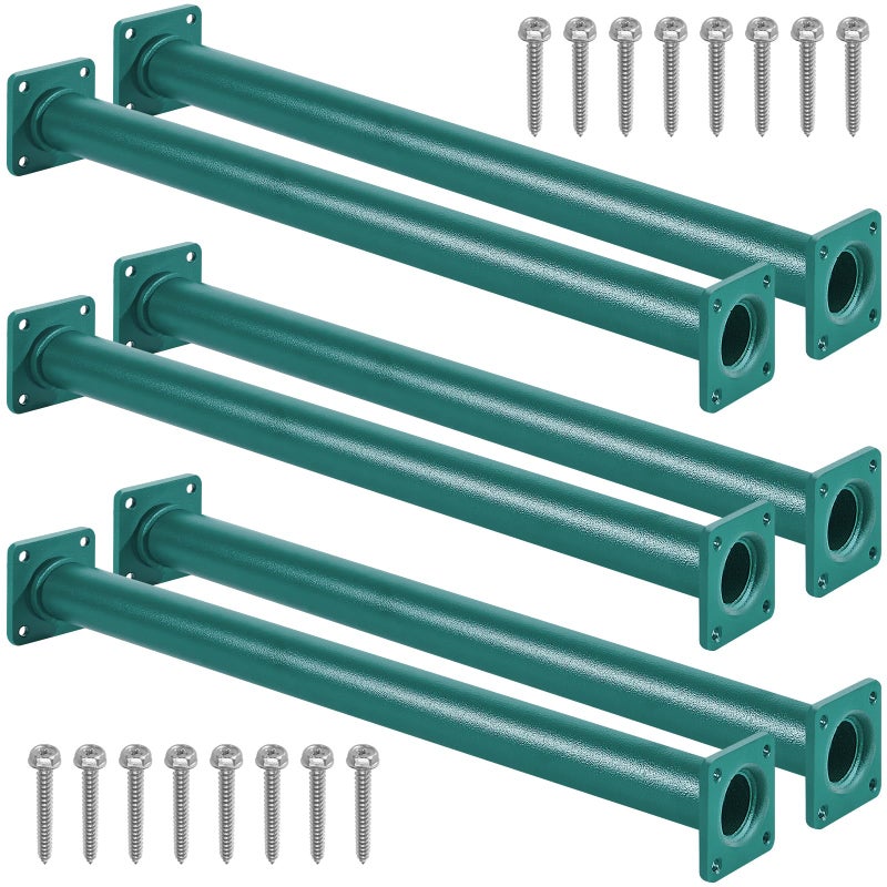 Purife Set of 6 Monkey Bars for Backyard Metal Ladder Rungs for Playset Outdoor Playground Safety Climbing Handles 165 inch Green - Image 4