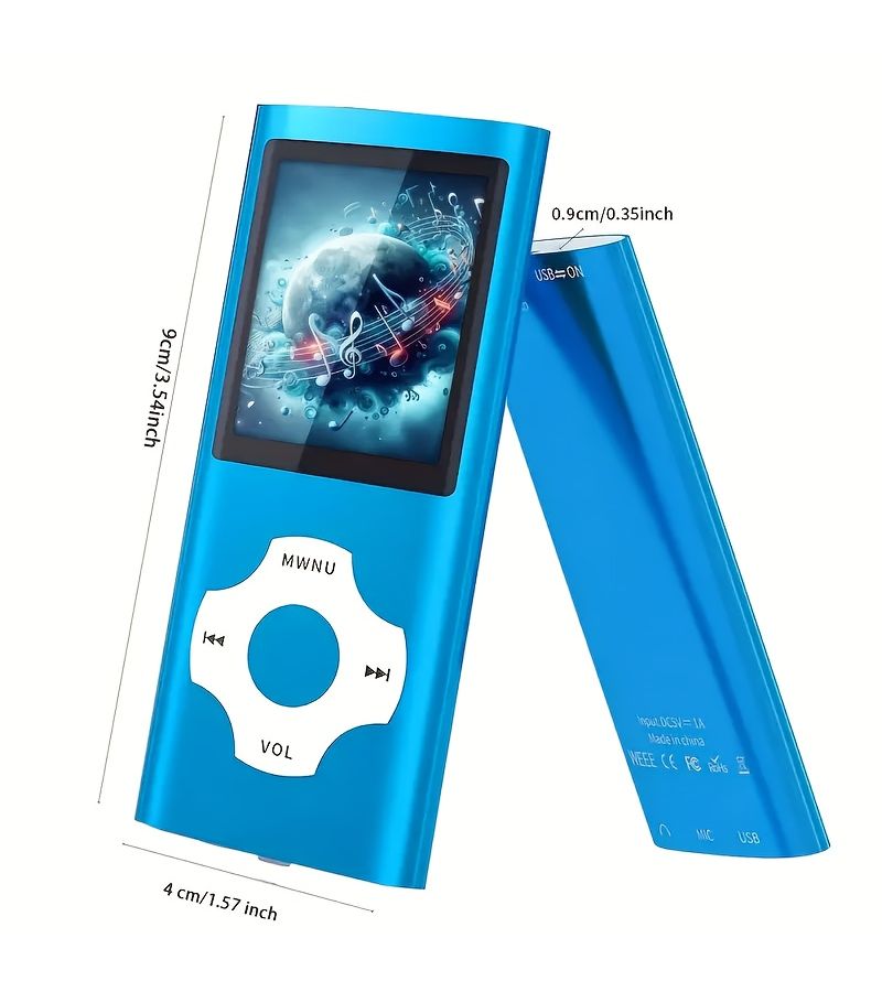 Red MP3 Player with 64GB SD Card and 1.82 Inch Screen Portable Music Video Ebook Photo Viewer - Image 3
