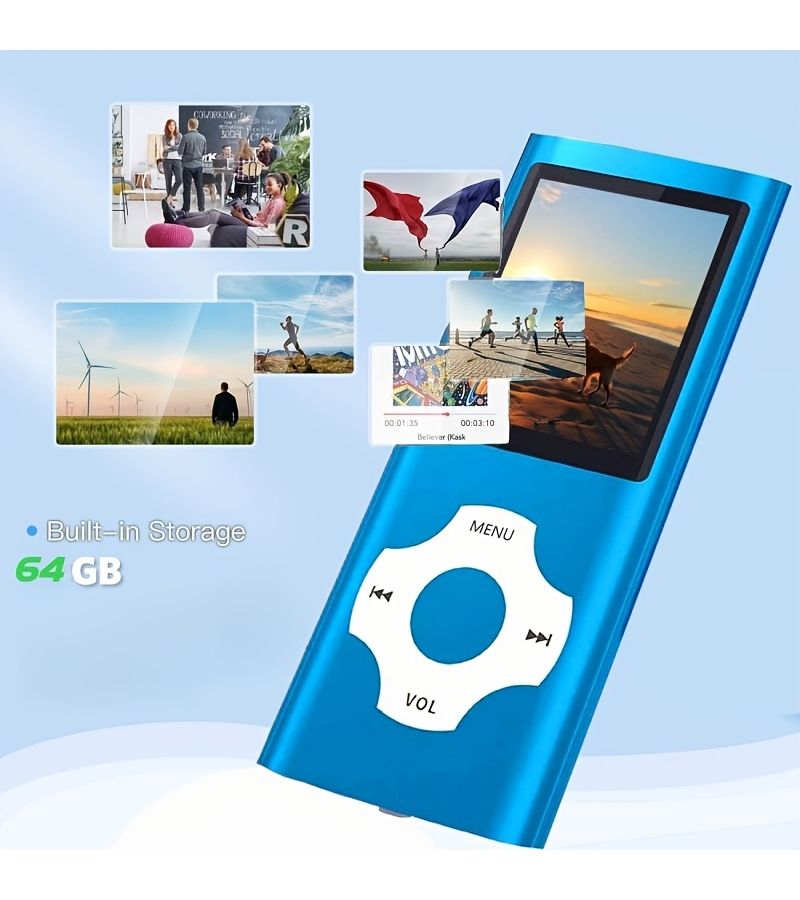 Red MP3 Player with 64GB SD Card and 1.82 Inch Screen Portable Music Video Ebook Photo Viewer - Image 4