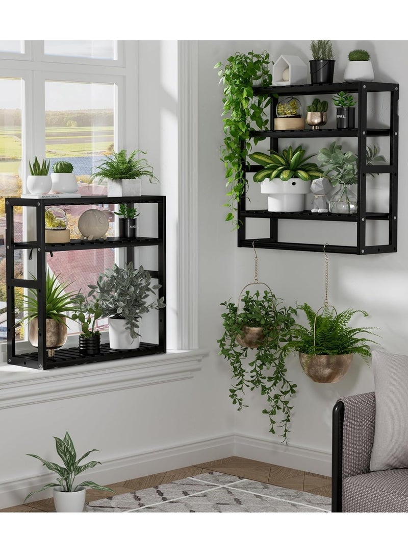Over The Toilet Storage Space Saver Bathroom Storage Cabinet, 3 Tier Wall Mounted Bathroom Shelves with Towel Bar, Adjustable Floating Shelf Wall Utility Shelves for Bathroom Kitchen - Image 4