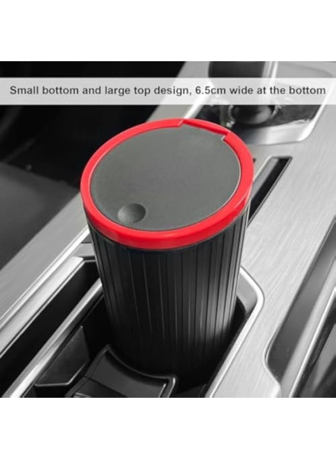 Generic 2Pcs Car Garbage Can Cup Holder, Mini Trash for Car, Car Trash Can with Lid, with 90 Pcs Black Bags, Leakproof Car Can, Push to Open Lid, Black Red  - Image 5
