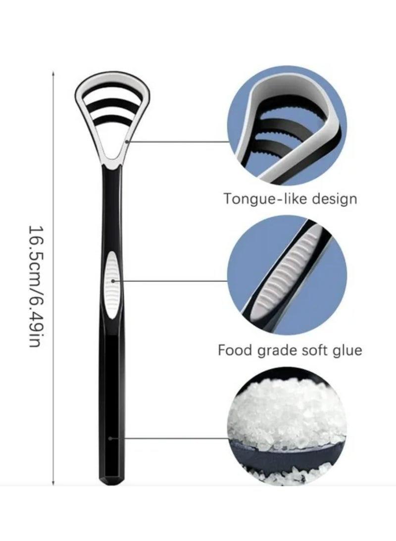Tongue Scraper for Oral Care Reusable Fresh Breath Tool, Ergonomics Design High-Quality Dental Hygiene Aids with Travel Case for Adults - Image 2