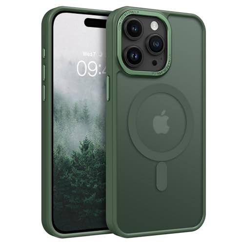 BENTOBEN Magnetic for iPhone 15 Pro Max CaseCompatible with MagSafe Translucent Matte Frosted AntiFingerprint Slim Shockproof Women Men Protective Cover Case for iPhone 15 Pro Max 67Dark Green - Image 1
