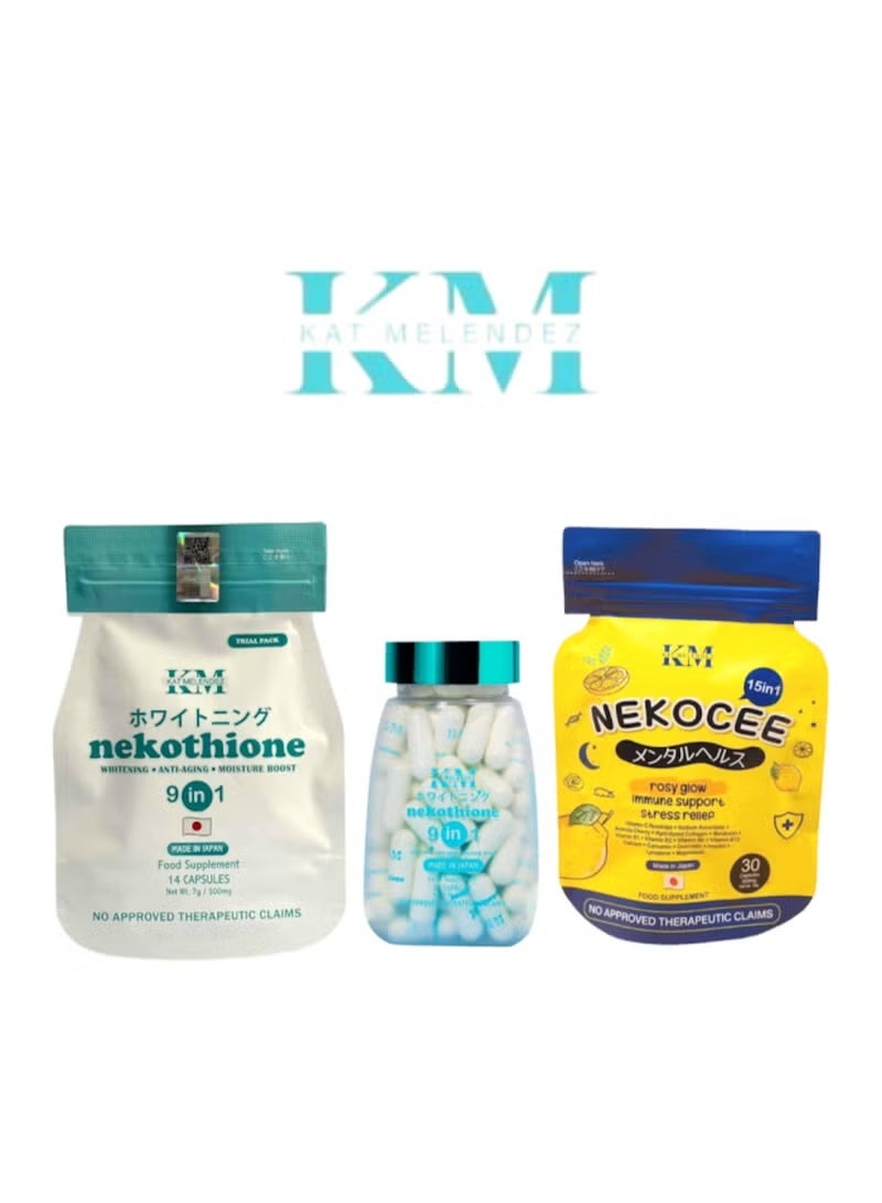 KM Trio offer Nekothione 9in1 Bottle and Refill Nekocee 15in1 and Neko by KM Kat Melendez