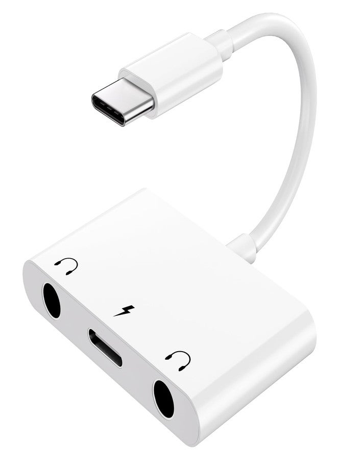 UWECAN محول صوت UWECAN من USB-C إلى 3.5 ملم، 3 في 1، موزع سماعات رأس من منفذ Aux إلى USB-C، منفذ صوت مزدوج 3.5 ملم، وشحن سريع PD بقوة 60 واط، متوافق مع iPhone 15 و16، وGalaxy S22 وS21/Note 20، وPixel 4 و3 XL، وHuawei، وغيرها. - Image 1