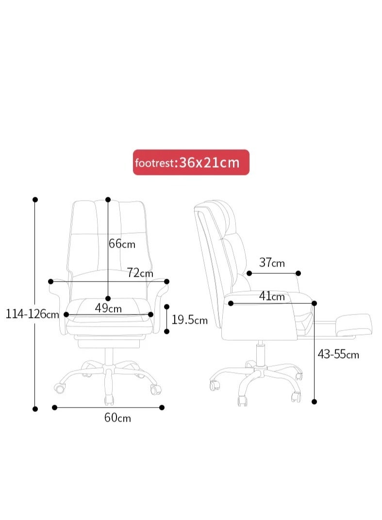 Organized Home Ergonomic Computer Gaming Ajustable Reclining Chair 360° Swivel Home Office Leisure Chairs with Footrest Tilting Mechanism - Image 5