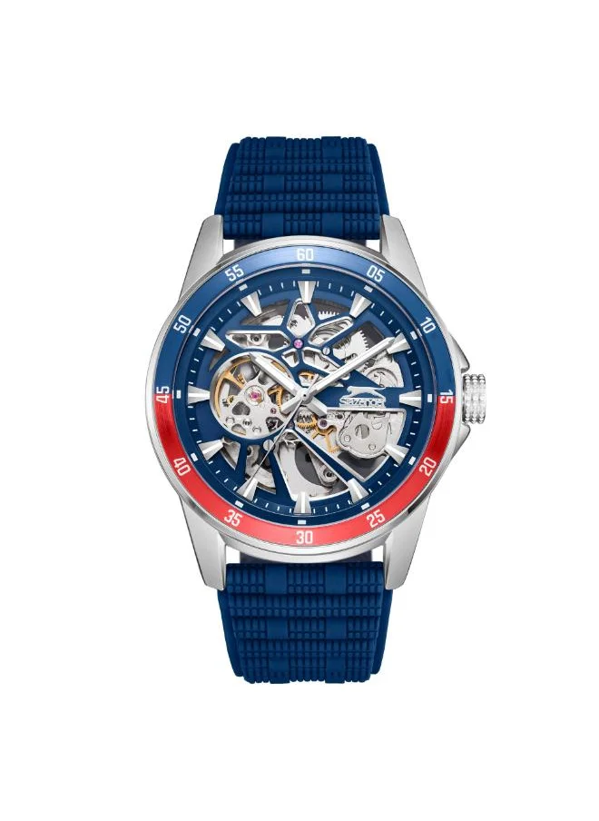 Slazenger SLAZENGER SL.9.2412.1.03 Men's Automatic  Display Watch & Silicone Strap Dark Blue
