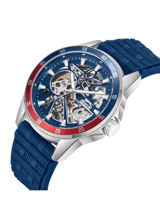 Slazenger SLAZENGER SL.9.2412.1.03 Men's Automatic  Display Watch & Silicone Strap Dark Blue