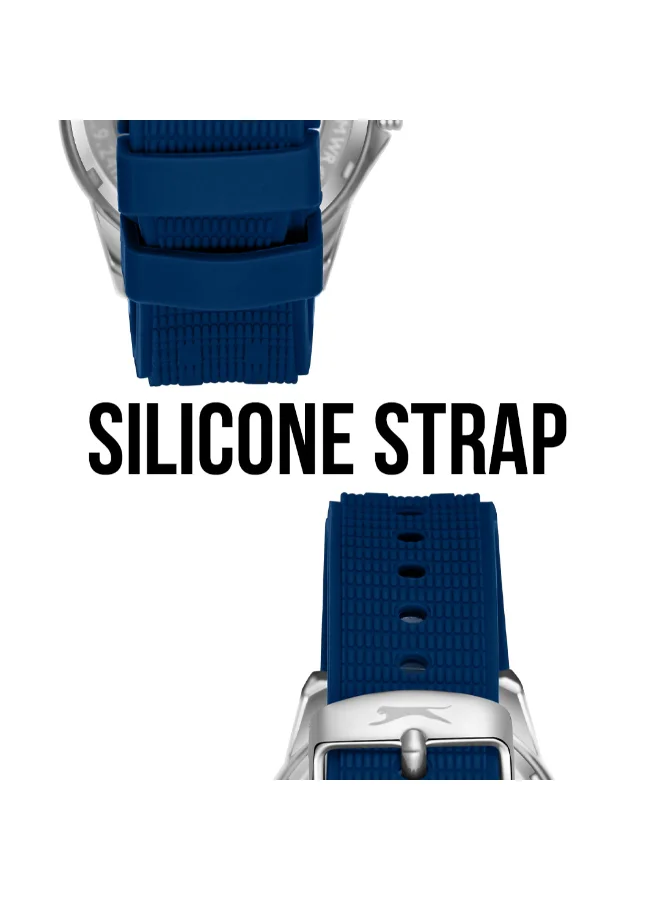 Slazenger Men's Automatic  Display Watch With Dark Blue Silicone Strap - SL.9.2412.1.03