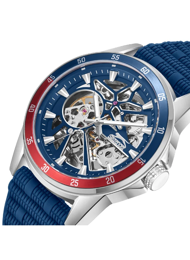 Slazenger Men's Automatic  Display Watch With Dark Blue Silicone Strap - SL.9.2412.1.03
