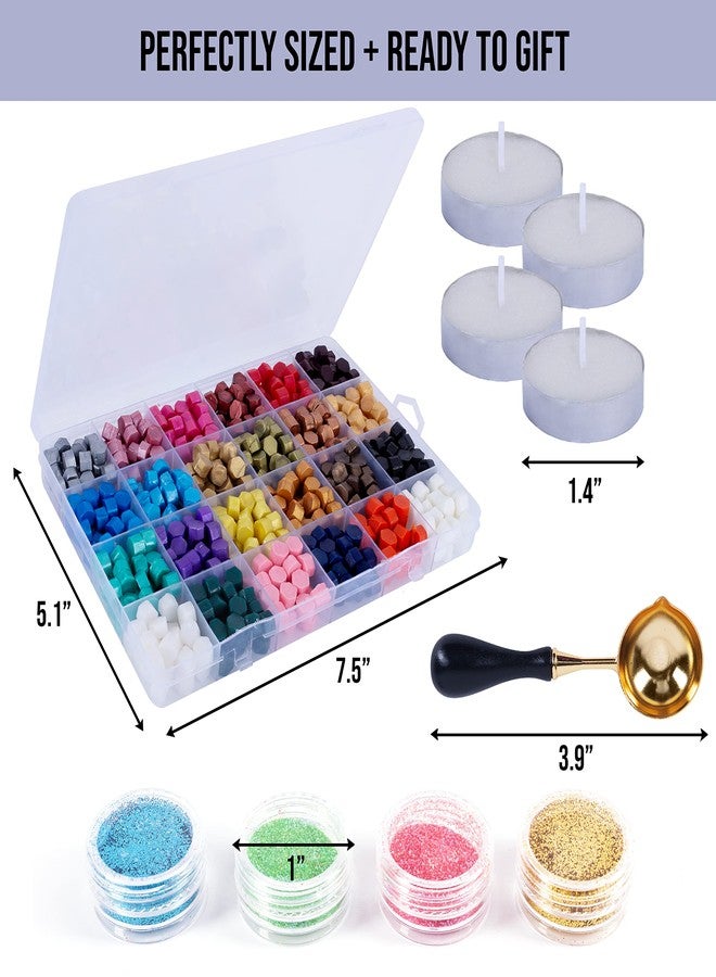 Hoppler 648 Pcs Sealing Wax Kit. Wax Seal Wax In 24 Colors. Wax Seal Kit For Stationary Supplies, Stamps For Crafts, Wax For Stamp Seals, Wax Stamp Kit, Gold Wax Seal Beads, And Sealing Wax Projects - Image 2