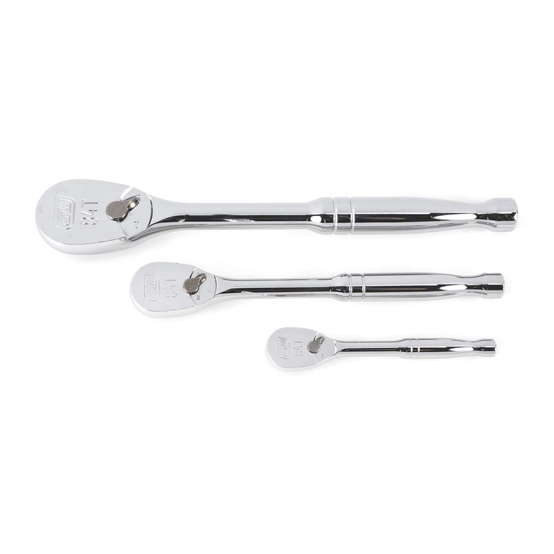 GEARWRENCH 3 Piece 14 38 12 Drive 84 Tooth Full Polish Teardrop Ratchet Set 81206A07