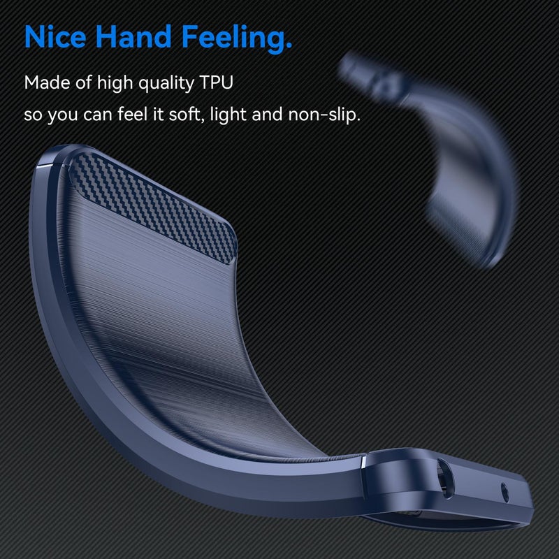 HuHa Case Cover For vivo V50 Lite 4G Carbon Fiber Brushed Texture TPU Phone Case(Blue) - Image 4