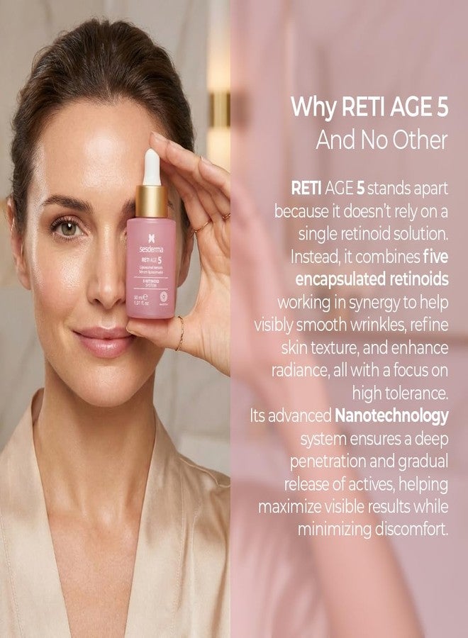 Sesderma RETI AGE 5 Serum 1.0 fl oz | Advanced Age-defying Liposomal Serum with 5 Encapsulated Retinoids, Peptides, Hyaluronic Acid & Barrier-Boosting Support | Smooths Wrinkles, Firms & Hydrates - Image 4