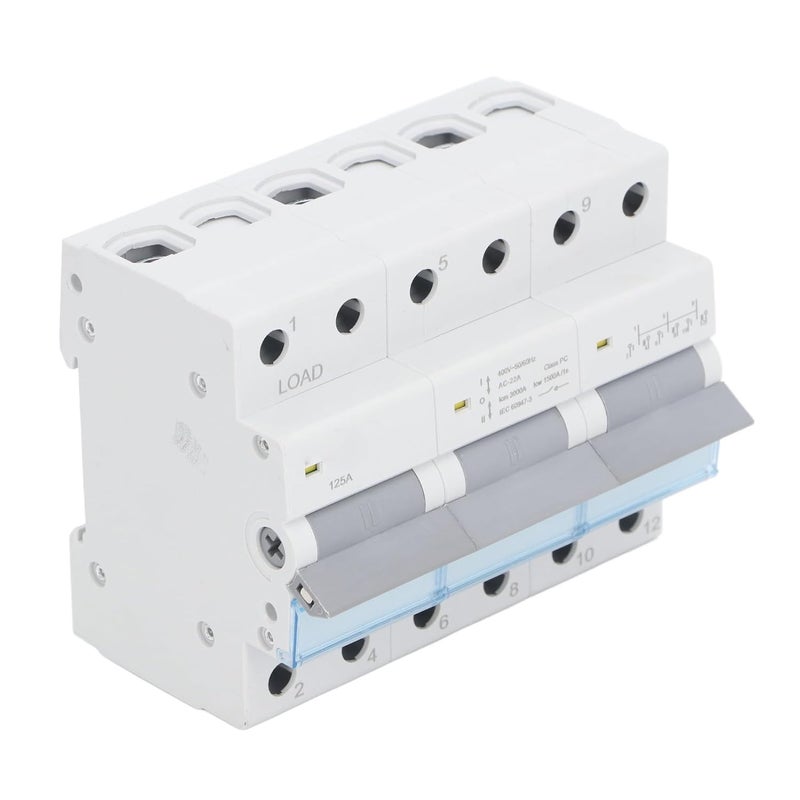 مفتاح عزل DC 3P 125A 400V، عزل ثنائي الطاقة لمصفوفات الألواح الشمسية الكهروضوئية - حماية من الحرارة الزائدة، هيكل مقاوم للاشتعال، مثالي لأنظمة الطاقة المتجددة - Image 3