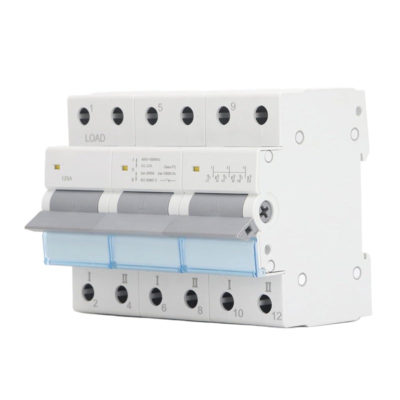 مفتاح عزل DC 3P 125A 400V، عزل ثنائي الطاقة لمصفوفات الألواح الشمسية الكهروضوئية - حماية من الحرارة الزائدة، هيكل مقاوم للاشتعال، مثالي لأنظمة الطاقة المتجددة - Image 1