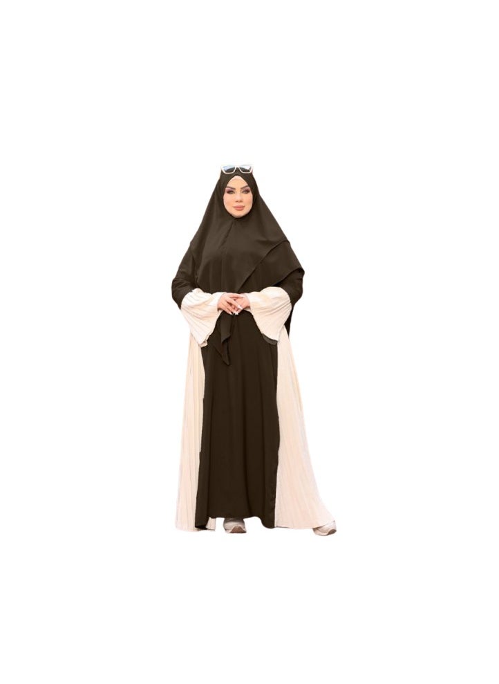 ماركة غير محددة إدناء عباية و خمار الخامة كريب المقاس وان سايز تلبيس 100 لحد كيلو للنساء  - Image 1