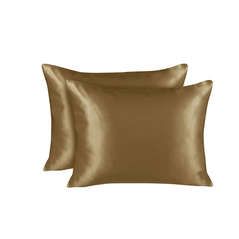 SHOPBEDDING ShopBedding Luxury Satin Pillowcase for Hair - King Satin Pillowcase with Zipper  Gold (Pillowcase Set of 2) - Blissford  - Image 2