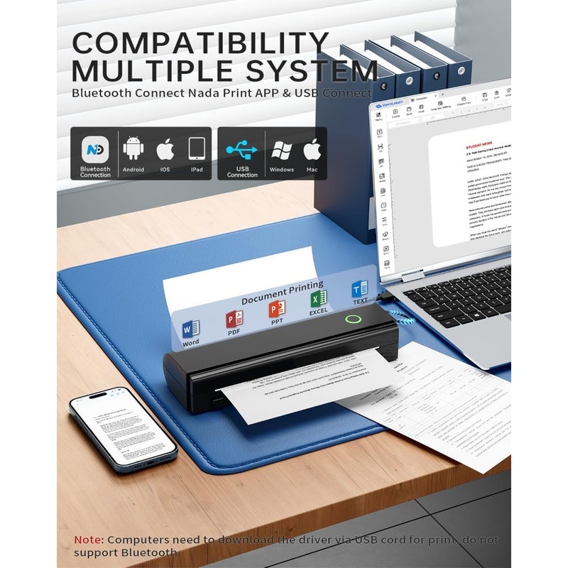 Portable Printers Wireless for Travel, N80 Bluetooth Thermal Printer - Image 2