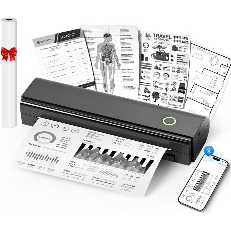 Portable Printers Wireless for Travel, N80 Bluetooth Thermal Printer - Image 1
