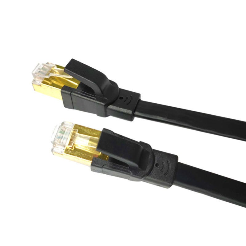 Cat8 Ethernet Cable 0.5m Black: Durable PVC Cover - Stable Gold Plated Connector With Interference Shielding - High-speed 40Gbps 2000MHz Transmission For Wide Networking Compatibility - Image 1
