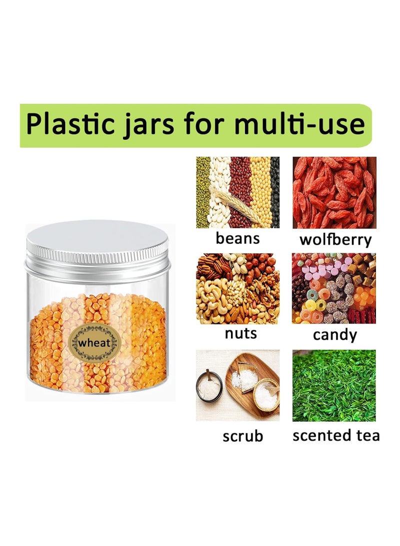 6Pcs Empty Clear PET Bottles with Screw Aluminum Cap 250ml Mini Container Jars Refillable Plastic Box for Essential Oil Powders Cream Ointments Makeup Sample - Image 2