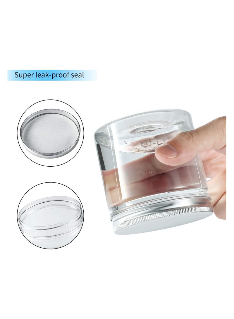 6Pcs Empty Clear PET Bottles with Screw Aluminum Cap 250ml Mini Container Jars Refillable Plastic Box for Essential Oil Powders Cream Ointments Makeup Sample - Image 3