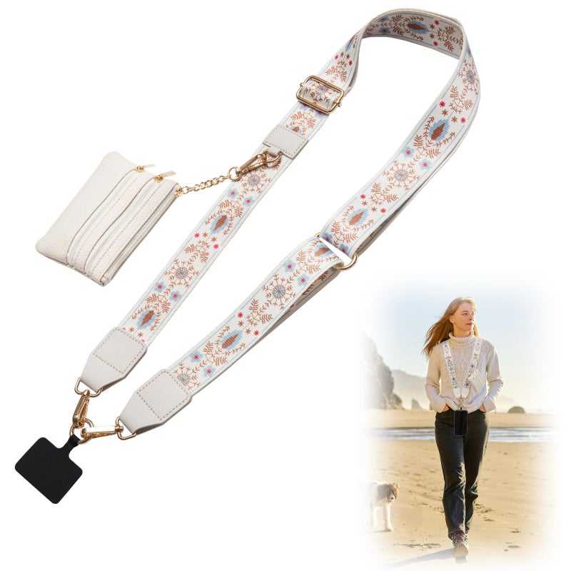 CUEDM Cell Phone Lanyard Crossbody,Adjustable Cell Phone Strap with Detachable Wristlet for Hands-Free Occasions,Clip and Go Strap for Phone with Wallet Crossbody - Image 1
