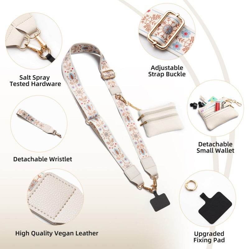 CUEDM Cell Phone Lanyard Crossbody,Adjustable Cell Phone Strap with Detachable Wristlet for Hands-Free Occasions,Clip and Go Strap for Phone with Wallet Crossbody - Image 4